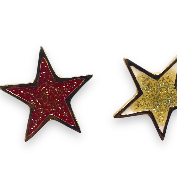 USA Glitter Star Red White Blue Button Covers by Accessory Lady Set of 6 - Picture 5 of 6